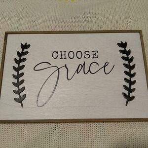 Minimalist Choose Grace Wood Wall Art